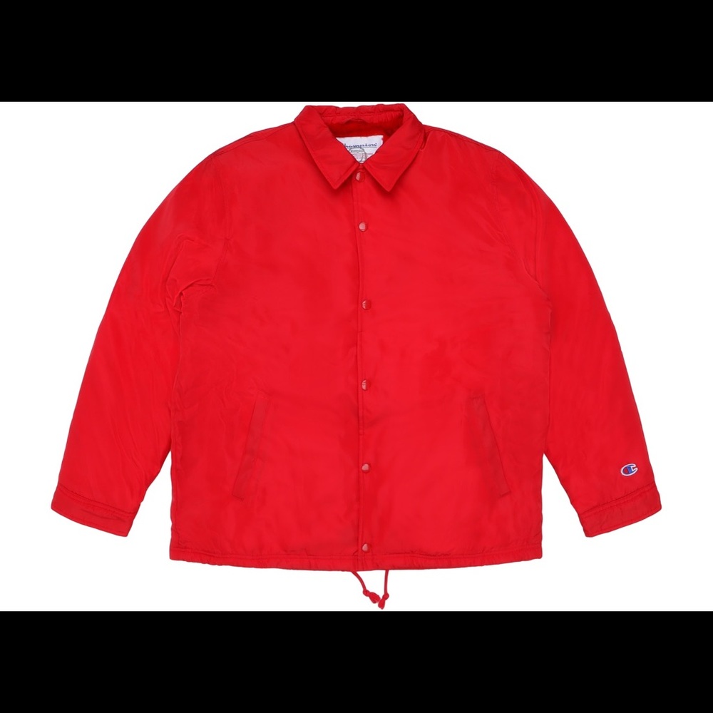 Champion Coaches Jacket Red Varsity Windbreaker
